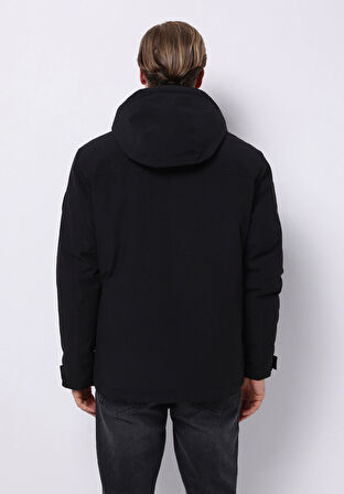 Regular Fit     Erkek Siyah Mont