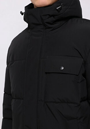 Regular Fit     Erkek Siyah Kaban