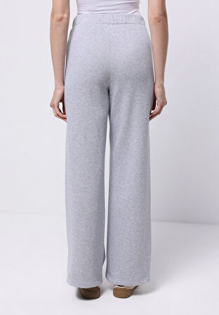 Regular Fit Orta Bel Düz Kadın Gri Eşofman Altı