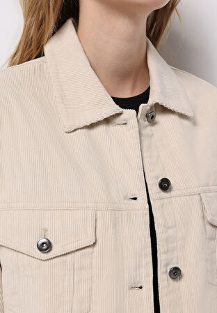 Regular Fit    Kadın Ekru Ceket