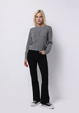 Slim Fit   Kadın Gri Hırka