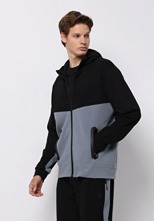 Regular Fit   Erkek Siyah Sweatshirt