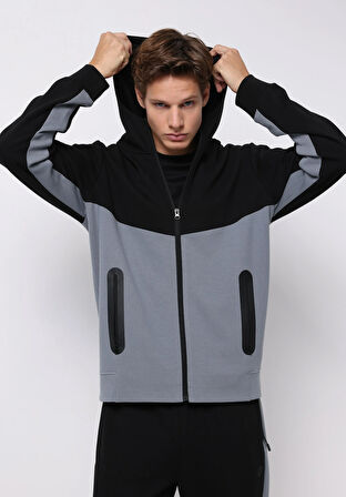 Regular Fit   Erkek Siyah Sweatshirt