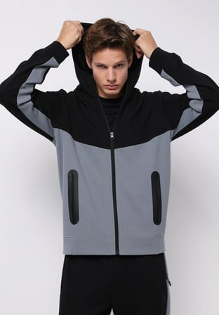 Regular Fit   Erkek Siyah Sweatshirt
