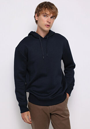 Comfort Fit   Erkek Lacivert Sweatshirt