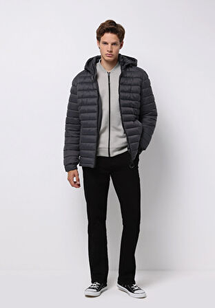 Slim Fit     Erkek Antrasit Mont