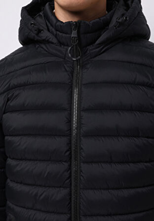 Slim Fit     Erkek Siyah Mont