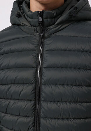 Slim Fit     Erkek Yeşil Mont