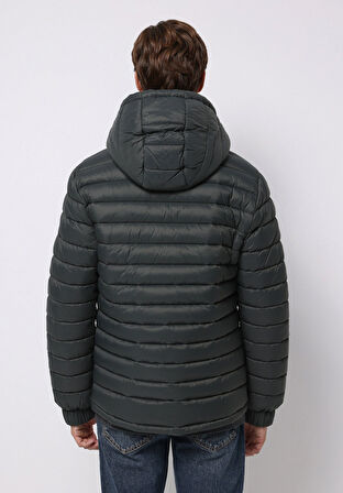 Slim Fit     Erkek Yeşil Mont