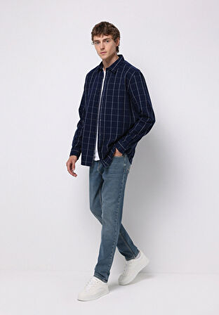 Regular Fit   Erkek Yeşil Jean Pantolon