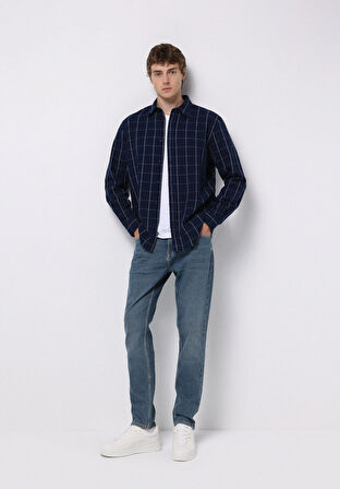 Regular Fit   Erkek Yeşil Jean Pantolon