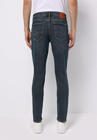Slim Fit   Erkek Koyu İndigo Jean Pantolon