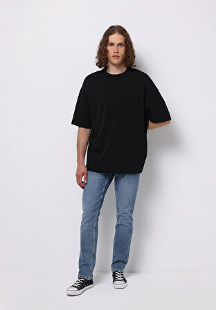 Regular Fit   Erkek Açik İndigo Jean Pantolon