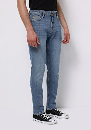 Regular Fit   Erkek Açik İndigo Jean Pantolon
