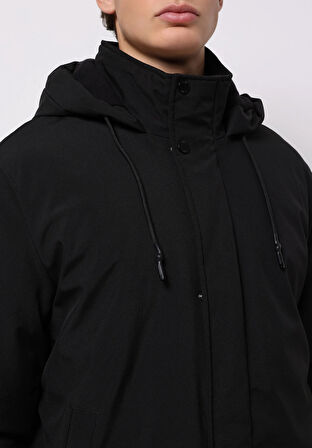 Regular Fit     Erkek Siyah Kaban