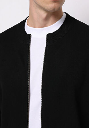 Regular Fit   Erkek Siyah Hırka