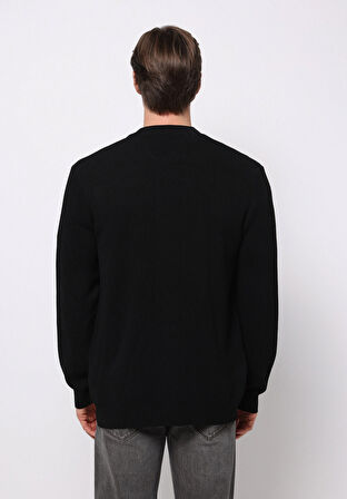 Regular Fit   Erkek Siyah Hırka