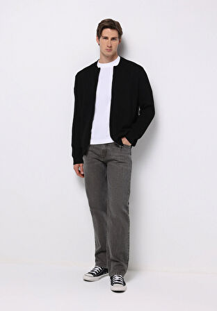 Regular Fit   Erkek Siyah Hırka