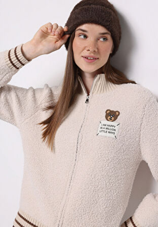 Regular Fit   Kadın Bej Hırka