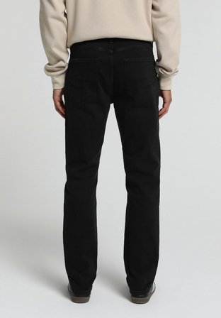 Straight Fit Orta Bel Düz Paça Erkek Black Black Denim Jean Pantolon