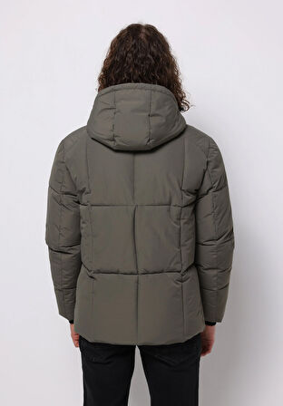 Slim Fit     Erkek Yeşil Mont