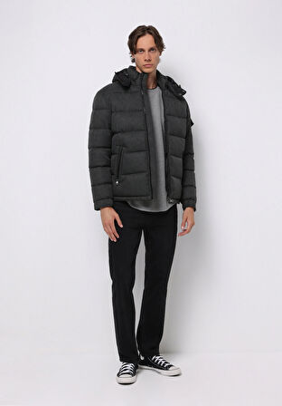 Regular Fit     Erkek Antrasit Mont