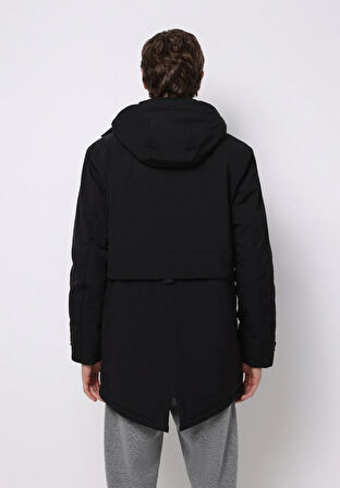 Regular Fit     Erkek Siyah Kaban