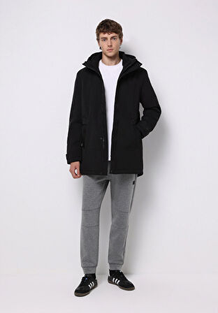 Regular Fit     Erkek Siyah Kaban