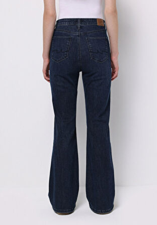 Regular Fit Orta Bel Bootcut Kadın Lacivert Jean Pantolon