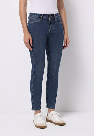 Slim Fit  Dar Paça Kadın İndigo Jean Pantolon