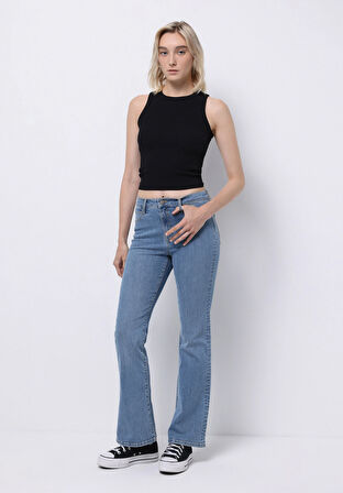 Regular Fit   Kadın İndigo Jean Pantolon