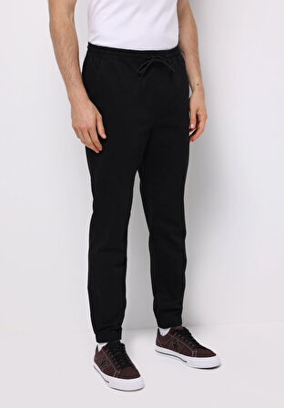 Cargo Fit Orta Bel Lastikli Paça Erkek Siyah  Pantolon