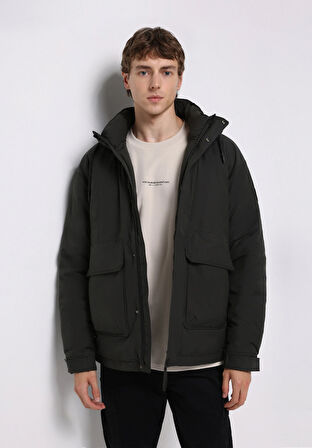 Regular Fit     Erkek Yeşil Mont