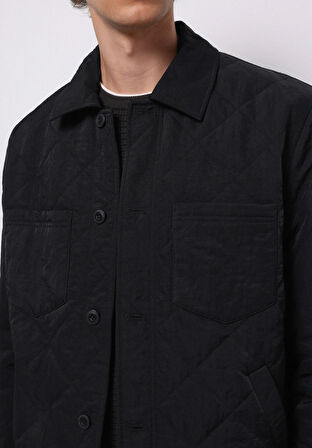 Regular Fit     Erkek Siyah Mont