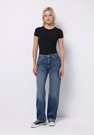 Straight Fit   Kadın Antrasit Jean Pantolon