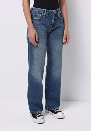 Straight Fit   Kadın Antrasit Jean Pantolon