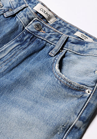 Loose Fit   Kadın İndigo Jean Pantolon