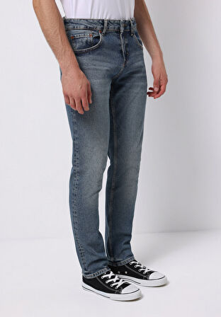 Straight Fit   Erkek İndigo Jean Pantolon