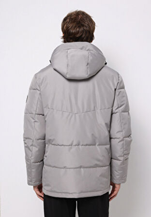 Regular Fit     Erkek Gri Kaban