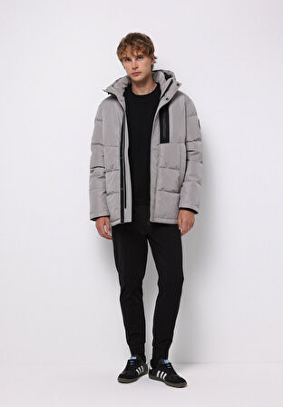 Regular Fit     Erkek Gri Kaban