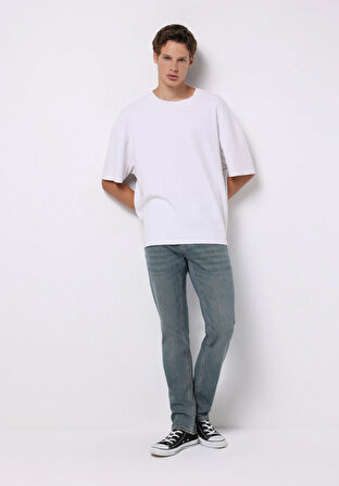 Straight Fit   Erkek İndigo Jean Pantolon