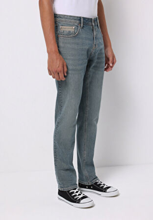 Straight Fit   Erkek İndigo Jean Pantolon