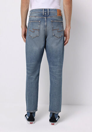 Loose Tapered Fit   Erkek İndigo Jean Pantolon
