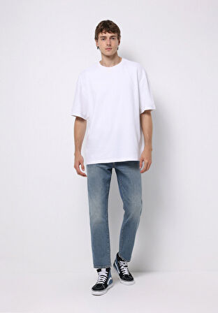 Loose Tapered Fit   Erkek İndigo Jean Pantolon