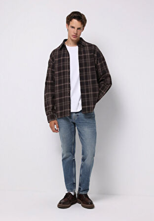 Loose Tapered Fit   Erkek İndigo Jean Pantolon