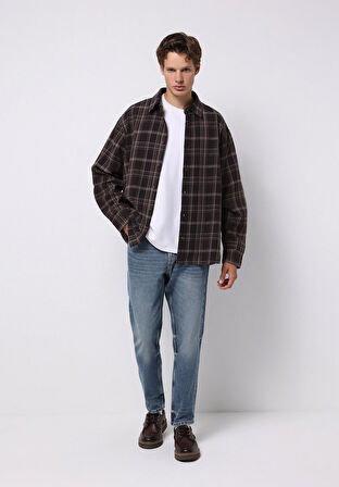 Loose Tapered Fit   Erkek İndigo Jean Pantolon