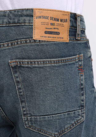 Regular Fit   Erkek Açik İndigo Jean Pantolon
