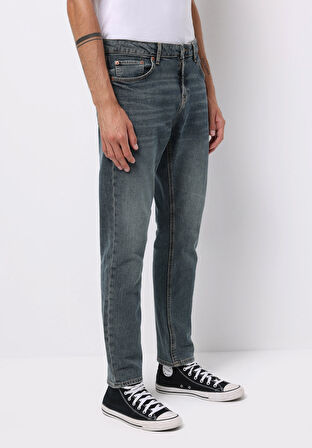 Regular Fit   Erkek Açik İndigo Jean Pantolon