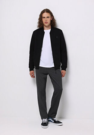 Regular Fit Orta Bel Düz Paça Erkek Antrasit  Pantolon