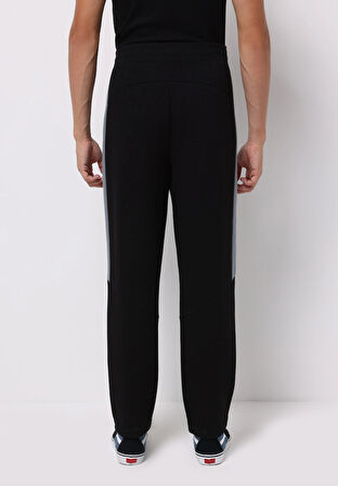 Regular Fit Orta Bel Düz Erkek Siyah Eşofman Altı